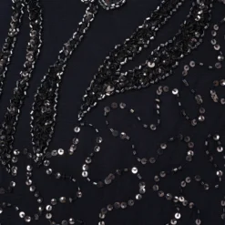 Adrianna Papell Plus Size Floral Beaded Dress With Sheer Long Sleeves In Midnight -Cheap Vesta Gleam Store AP1E205390 AB411 Plus Alternate