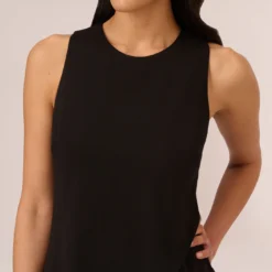 Adrianna Papell Sleeveless Asymmetrical Jumpsuit In Black -Cheap Vesta Gleam Store AP1E207760 AA002 Regular Detail