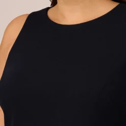 Adrianna Papell Plus Size Sleeveless Asymmetrical Jumpsuit In Midnight -Cheap Vesta Gleam Store AP1E207760 AB411 Plus Detail