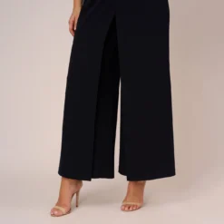 Adrianna Papell Plus Size Sleeveless Asymmetrical Jumpsuit In Midnight -Cheap Vesta Gleam Store AP1E207760 AB411 Plus Lifestyle