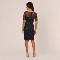 Adrianna Papell Hand-Beaded Cocktail Dress In Midnight -Cheap Vesta Gleam Store AP1E208090 AG410 Regular Back 2a674ff6 4994 43e4 8657 1ac5a5ac08b7