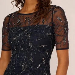 Adrianna Papell Hand-Beaded Cocktail Dress In Midnight -Cheap Vesta Gleam Store AP1E208090 AG410 Regular Lifestyle