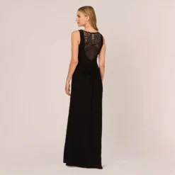 Adrianna Papell Hand-Sequined Ruched Long Jersey Gown In Black -Cheap Vesta Gleam Store AP1E208172 AA002 Regular Back 3cbd1e08 4ae9 48d9 9a95 21a87c4e5942