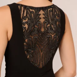 Adrianna Papell Hand-Sequined Ruched Long Jersey Gown In Black -Cheap Vesta Gleam Store AP1E208172 AA002 Regular Detail