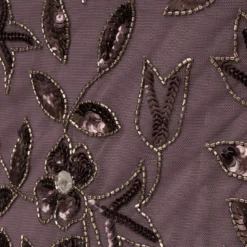 Adrianna Papell Hand Beaded Short Sleeve Floral Godet Gown In Moonscape -Cheap Vesta Gleam Store AP1E208349 AD542 Regular Alternate