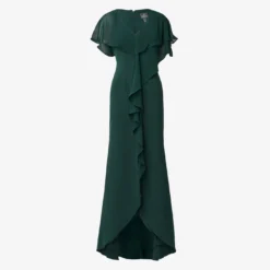 Adrianna Papell Chiffon And Crepe Mermaid Gown In Hunter -Cheap Vesta Gleam Store AP1E208559 AE303 Regular Flat