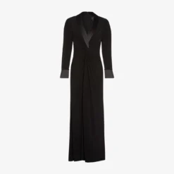 Adrianna Papell Tuxedo Mermaid Gown In Black -Cheap Vesta Gleam Store AP1E208564 AA002 Regular Flat