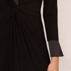 Adrianna Papell Tuxedo Mermaid Gown In Black -Cheap Vesta Gleam Store AP1E208564 AA002 Regular Lifestyle