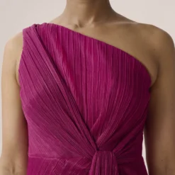 Adrianna Papell Stardust Pleated Draped One Shoulder Gown In Magenta -Cheap Vesta Gleam Store AP1E208794 AA670 Regular Detail