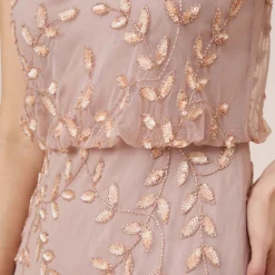 Adrianna Papell Hand Beaded Long Blouson Mermaid Gown In Steel Rose -Cheap Vesta Gleam Store AP1E208913 BA696 Regular Detail