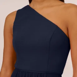 Adrianna Papell One-Shoulder Chiffon Long Gown In Midnight -Cheap Vesta Gleam Store AP1E209149 AB411 Regular Detail