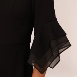 Adrianna Papell Off The Shoulder Crepe Jumpsuit With Organza Sleeves In Black -Cheap Vesta Gleam Store AP1E209617 AA002 Regular Lifestyle