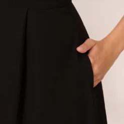 Adrianna Papell Crepe And Mesh Illusion Midi-Length Fit-And-Flare Cocktail Dress In Black -Cheap Vesta Gleam Store AP1E209789 AA002 Regular Detail cfa7f289 e1e4 49fb 8207 4d0a8ca2b1af