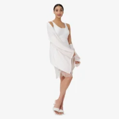 Adrianna Papell Hand-Beaded And Fringed Short Sheath Cocktail Dress In Ivory -Cheap Vesta Gleam Store AP1E209791 AA194 Regular Lifestyle