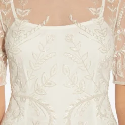 Adrianna Papell Handed-Beaded Illusion Midi-Length Sheath Cocktail Dress In Ivory -Cheap Vesta Gleam Store AP1E209848 AA194 Regular Detail