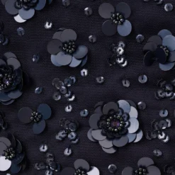 Adrianna Papell 3D Floral Hand-Beaded One-Shoulder Long Column Gown In Dusty Navy -Cheap Vesta Gleam Store AP1E209866 AK469 Regular Alternate