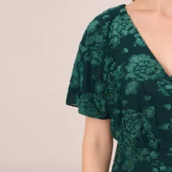 Adrianna Papell Floral Burnout Velvet Long Blouson Gown In Hunter -Cheap Vesta Gleam Store AP1E209986 AE303 Regular Lifestyle