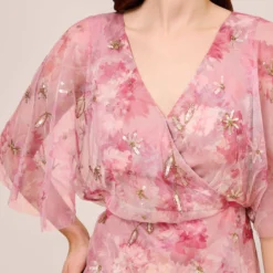 Adrianna Papell Floral-Print And Hand-Beaded Mesh Long Gown In Blush Multi -Cheap Vesta Gleam Store AP1E210055 AM970 Regular Detail