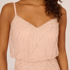Adrianna Papell Hand-Beaded Blouson Long Sleeveless Gown In Blush -Cheap Vesta Gleam Store AP1E210158 AD684 Regular Lifestyle d44028d6 1232 4708 8f68 99e1eaa58960