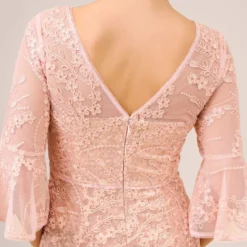 Adrianna Papell Hand-Sequined And Embroidered Illusion Long Column Gown In Blush Pearl -Cheap Vesta Gleam Store AP1E210239 AP688 Regular Side