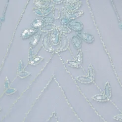 Adrianna Papell Hand-Beaded Illusion Long Blouson Gown In Elegant Sky -Cheap Vesta Gleam Store AP1E210284 AC497 Regular Alternate