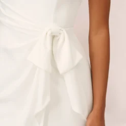 Adrianna Papell Satin Crepe Mermaid Gown With Tie Waist In Ivory -Cheap Vesta Gleam Store AP1E210310 AA194 Regular Lifestyle