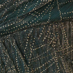 Adrianna Papell Metallic Mesh Faux Wrap Gown With Ruffle Accents In Evergreen -Cheap Vesta Gleam Store AP1E210373 AC303 Regular Alternate