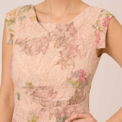 Adrianna Papell Floral Metallic Stretch Matelasse Long Column Gown In Pink Multi -Cheap Vesta Gleam Store AP1E210383 AE970 Regular Detail