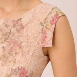 Adrianna Papell Floral Metallic Stretch Matelasse Long Column Gown In Pink Multi -Cheap Vesta Gleam Store AP1E210383 AE970 Regular Lifestyle