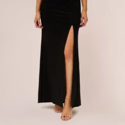 Adrianna Papell Flutter Sleeve Mermaid Gown With Beaded Details In Black -Cheap Vesta Gleam Store AP1E210420 AA002 Regular Lifestyle