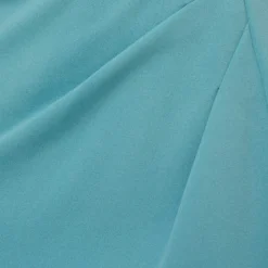 Adrianna Papell Knit Crepe And Organza Off The Shoulder Long Column Gown With Tiered Sleeves In Moody Aqua -Cheap Vesta Gleam Store AP1E210424 AD434 Regular Alternate