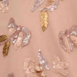 Adrianna Papell Floral Beaded Faux Wrap Dress With Sheer Flutter Sleeves In Blush Multi -Cheap Vesta Gleam Store AP1E210498 AA246 Regular Alternate