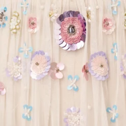 Adrianna Papell Ankle-Length Gown With Multicolor Floral Beading In Ivory Multi -Cheap Vesta Gleam Store AP1E210500 AA178 Regular Alternate