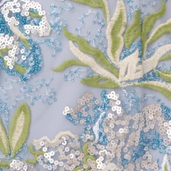 Adrianna Papell Sequin Floral Embroidered Sheath Dress With Cap Sleeves In Blue Green Multi -Cheap Vesta Gleam Store AP1E210525 AB396 Regular Alternate