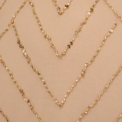 Adrianna Papell Art Deco Beaded Mermaid Gown With Cowl Neckline In Champagne Gold -Cheap Vesta Gleam Store AP1E210577 AD298 Regular Alternate