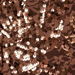 Adrianna Papell Off The Shoulder Sequin Lace Dress In Copper -Cheap Vesta Gleam Store AP1E210619 AA908 Regular Alternate