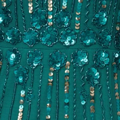 Adrianna Papell Cold Shoulder Beaded Cape Gown In Vivid Emerald -Cheap Vesta Gleam Store AP1E210651 AA314 Regular Alternate