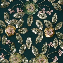 Adrianna Papell Floral Beaded Midi Dress With Godet Skirt In Gem Green -Cheap Vesta Gleam Store AP1E210652 AW303 Regular Alternate