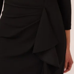 Adrianna Papell Off The Shoulder Cascading Ruffle Gown In Black -Cheap Vesta Gleam Store AP1E210672 AA002 Regular Detail