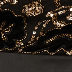 Adrianna Papell Beaded Taffeta Ball Gown With Three-Quarter Sleeves In Black Gold -Cheap Vesta Gleam Store AP1E210782 AA967 Regular Alternate