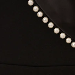 Adrianna Papell Sleeveless Crepe Tuxedo Jumpsuit With Pearl Trim In Black -Cheap Vesta Gleam Store AP1E210836 AA002 Regular Alternate