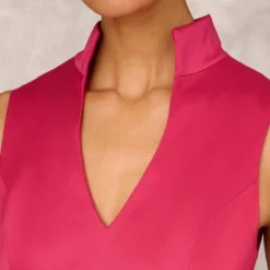 Stretch Mikado Ball Gown With Self Tie Sash In Faded Azalea -Cheap Vesta Gleam Store MD1E206262 AE605 Regular Detail