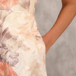 Off The Shoulder Printed Metallic Jacquard Ball Gown In Bronze Multi -Cheap Vesta Gleam Store MD1E207638 AB233 Regular Lifestyle