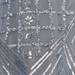 Beaded Ball Gown With Cape Sleeves In Vintage Blue -Cheap Vesta Gleam Store MD1E207719 AC466 Regular Alternate