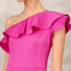 One Shoulder Mermaid Gown With Ruffle Details In Magenta -Cheap Vesta Gleam Store MD1E207883 AA670 Regular Detail
