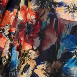 Floral Printed Metallic Organza Burnout One Shoulder Long Ball Gown With Pockets And Slit In Blue Multi -Cheap Vesta Gleam Store MD1E207919 AA461 Regular Alternate