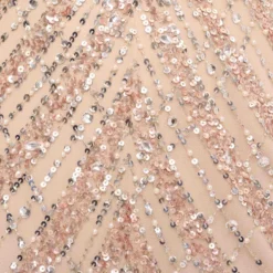 Hand Beaded Long Column Gown With Cape And Slit In Blush -Cheap Vesta Gleam Store MD1E207926 AA248 Regular Alternate