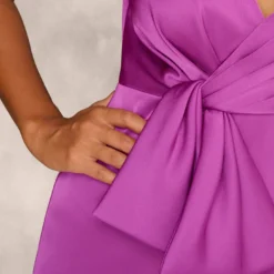 Sleeveless Satin Crepe Column Gown With Bow Waist In Wild Orchid -Cheap Vesta Gleam Store MD1E208622 AD510 Regular Lifestyle