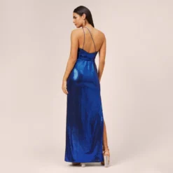 Asymmetrical Sequin Dress With Cutout Detail In Cobalt -Cheap Vesta Gleam Store MN1E205074 AA422 Regular Back