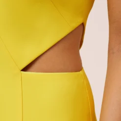 Stretch Crepe Long Halter Mermaid Dress With Cutouts In Lemon -Cheap Vesta Gleam Store MN1E205112 AA733 Regular Alternate